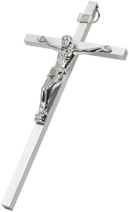 VINETEN 8 Inch Silver Crucifix Wall Cross