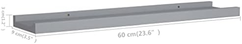 2 Pcs Gray Floating Photo Ledge Shelves Set