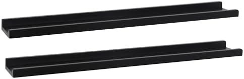 PHOENANCEE 36 Inch Floating Shelves Set of 2 Rustic Black