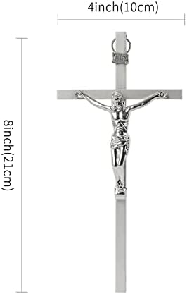 VINETEN 8 Inch Silver Crucifix Wall Cross
