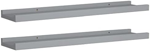 2 Pcs Gray Floating Photo Ledge Shelves Set