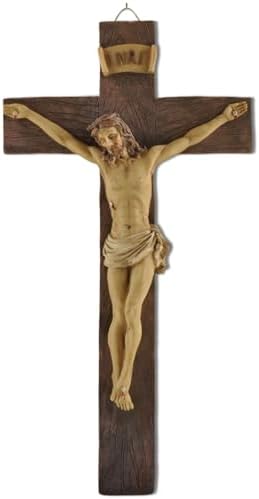 MeritMode 91 Inch Jesus Crucifix Wall Art - Handcrafted Resin Wall Cross