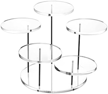 QWORK 5 Tier Acrylic Display Riser Stand for Jewelry and Mini Figurines