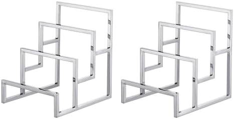 Uxcell Clutch Purse 3 Layer Display Stand - Silver 2Pcs