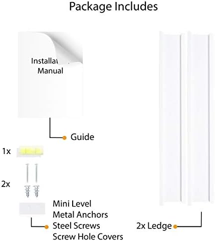 Wallniture Denver Floating Shelves Set of 2 White Bookshelf Frames
