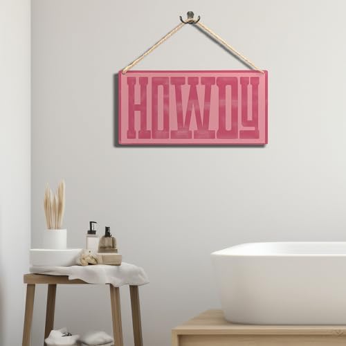 Howdy Sign - Preppy Hot Pink Cowgirl Wall Decor