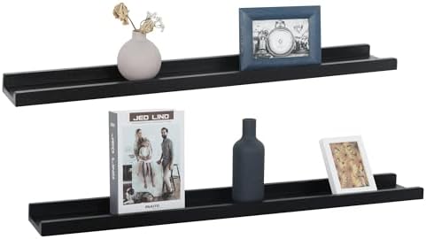 PHOENANCEE 36 Inch Floating Shelves Set of 2 Rustic Black