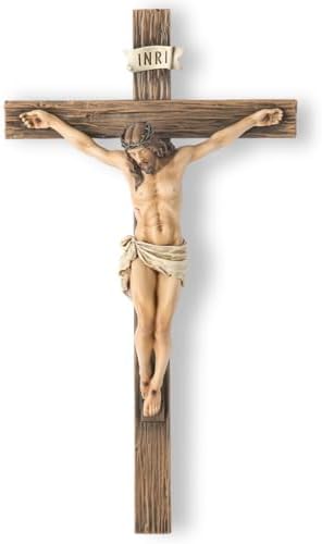 BC Catholic Crucifix Wall Cross 10 Inch Renaissance Sculpture
