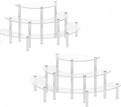 2 Pack 3 Tier Acrylic Display Risers for Cupcakes Perfume and Collections
