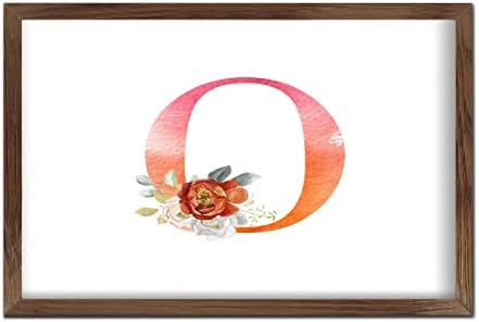 Cute Wooden Monogram Sign with Flowers Pattern