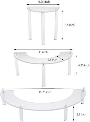 Gonice 2 Pack 3 Tier Clear Acrylic Display Riser