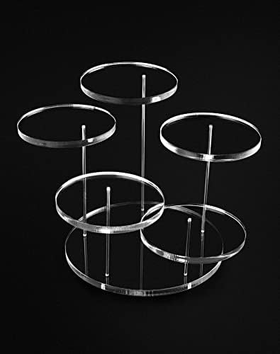 QWORK 5 Tier Acrylic Display Riser Stand for Jewelry and Mini Figurines