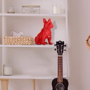 French Bulldog Metal Statue - 9in Red