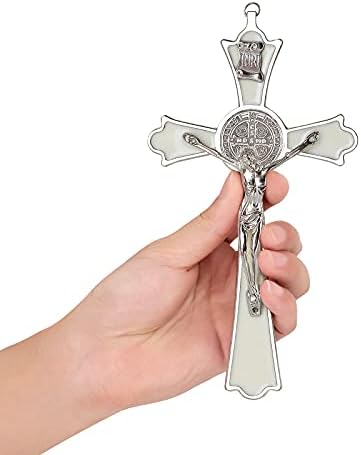 VINETEN Saint Benedict Enamel Wall Cross 8 Inch