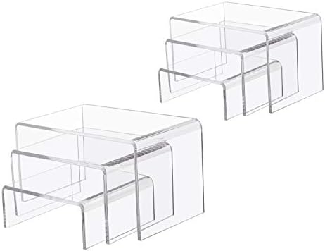 Jusalpha 6-Piece Clear Acrylic Riser Set for Display