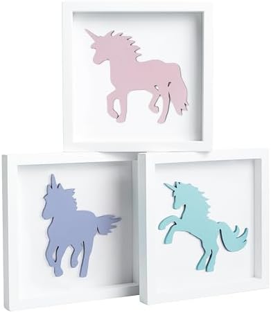 TideAndTales Unicorn Wall Decor Set of 3