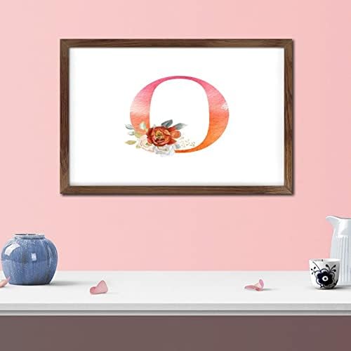 Cute Wooden Monogram Sign with Flowers Pattern
