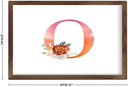 Cute Wooden Monogram Sign with Flowers Pattern