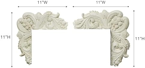 Touch of Class Acanthus Corner Wall Ornament Pair Ivory