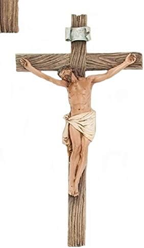 Roman Traditional Figure Textured Wood Look Wall Cross