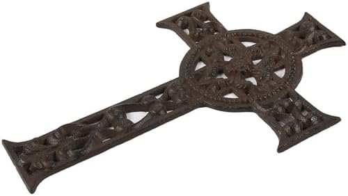 Juvale Dark Bronze Wrought Iron Celtic Cross Wall Decor