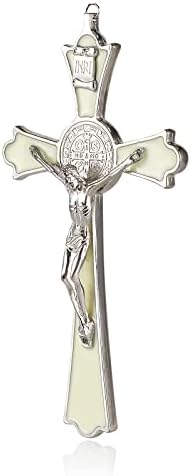 VINETEN Saint Benedict Enamel Wall Cross 8 Inch