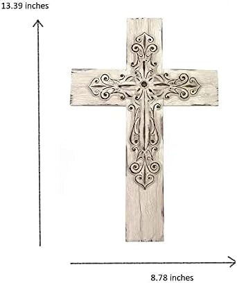 Comfy Hour Layered Wall Cross in White Wood