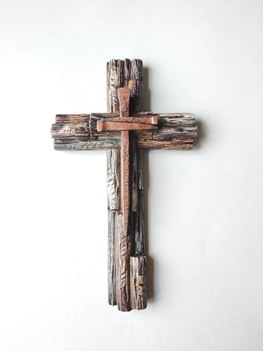 Eagrafts Rustic Layered Wood Resin Wall Cross