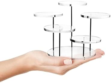 QWORK 5 Tier Acrylic Display Riser Stand for Jewelry and Mini Figurines