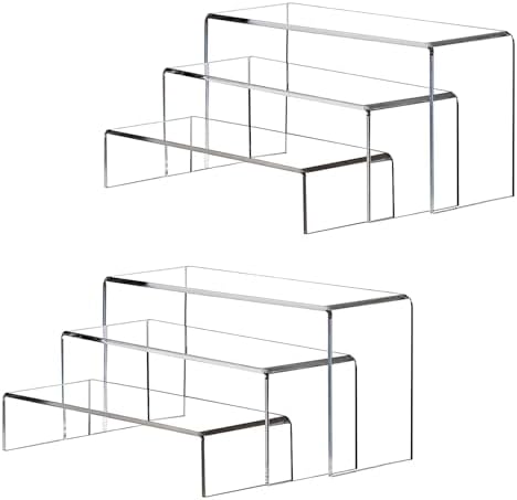 6pcs Clear Acrylic Display Risers for Cupcakes and Collectibles