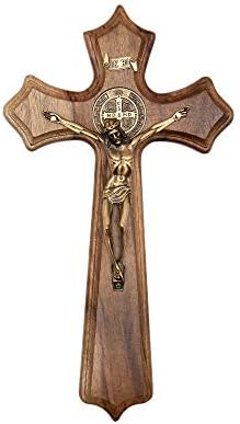 Intercession Wall Wood Cross Crucifix 10 Inches
