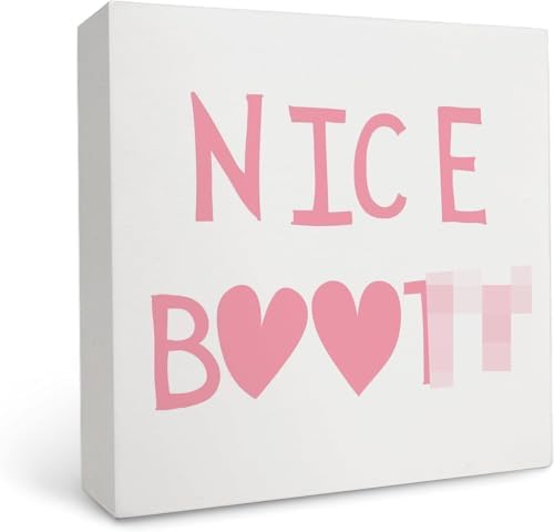 Inspirational Wooden Box Sign - Pink Nice B Decor