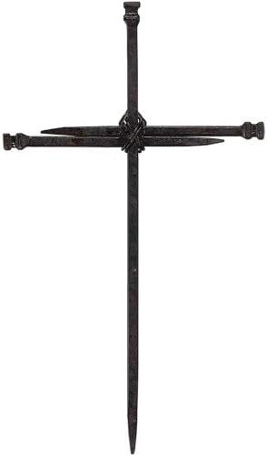 Dicksons Medium Three Driven Nails Brown Rust Look Wall Cross