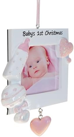 Baby Girl Christmas Ornament with Custom Name and Picture