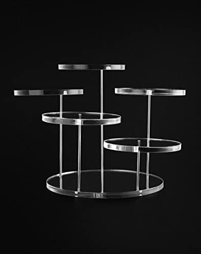 QWORK 5 Tier Acrylic Display Riser Stand for Jewelry and Mini Figurines