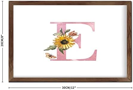 Nintydays Pink Monogram Initial Letter E Wooden Wall Sign