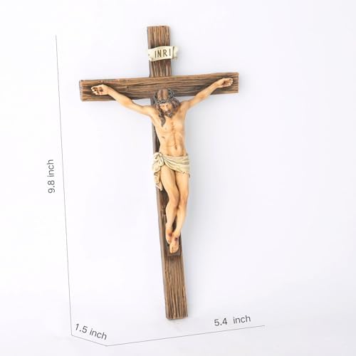 BC Catholic Crucifix Wall Cross 10 Inch Renaissance Sculpture