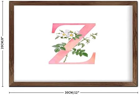 Pink Monogram Initial Z Wood Framed Wall Decor Sign