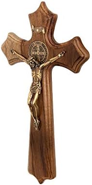 Intercession Wall Wood Cross Crucifix 10 Inches