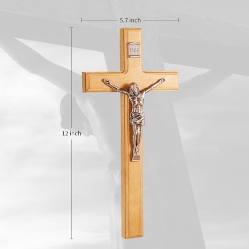 ACHIBANG 12 Inch Wooden Wall Cross for Home