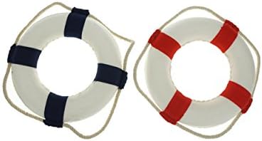 2PCS Welcome Cloth Life Ring Nautical Decor Red Blue