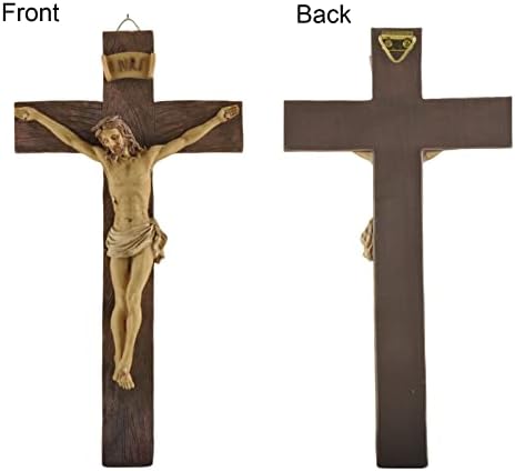 MeritMode 91 Inch Jesus Crucifix Wall Art - Handcrafted Resin Wall Cross