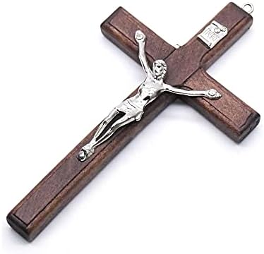 CHENGXIN Catholic Wall Cross 3 Pack Small Wooden Cross with Jesus
