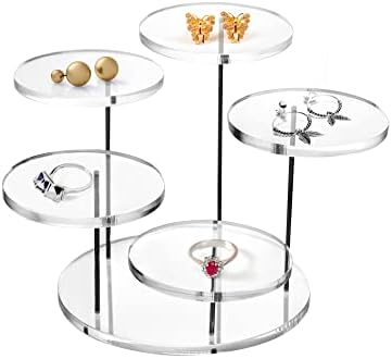 QWORK 5 Tier Acrylic Display Riser Stand for Jewelry and Mini Figurines