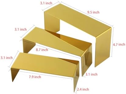 Three Gold Risers Display Stand for Handbags Shoes Jewelry
