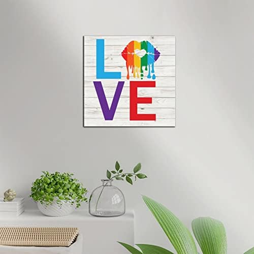 Pride Parade Love Wood Signs 6x6 Wall Art