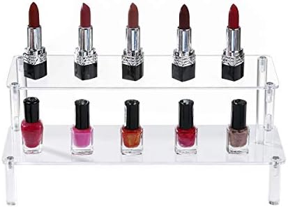 BYCY Acrylic 2-Tier Display Shelf for Jewelry and Cosmetics