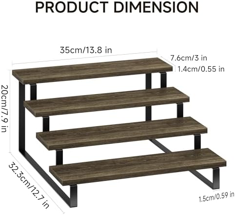4 Tier Wooden Perfume Display Stand with Metal Frame