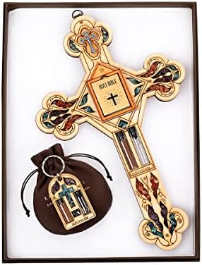 KARMA AND LUCK Multistone Wall Cross Protection Plaque