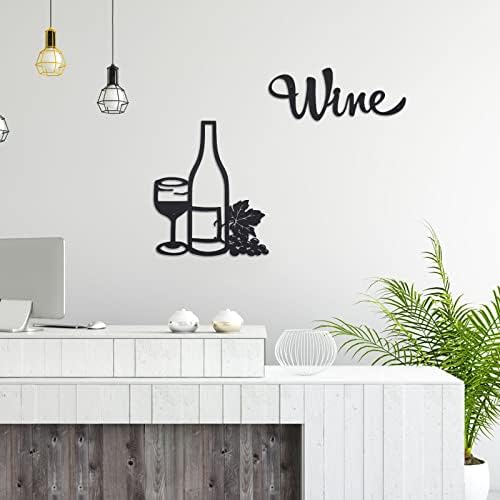 CREATCABIN 1 Set Wine Metal Wall Decor Sculptures